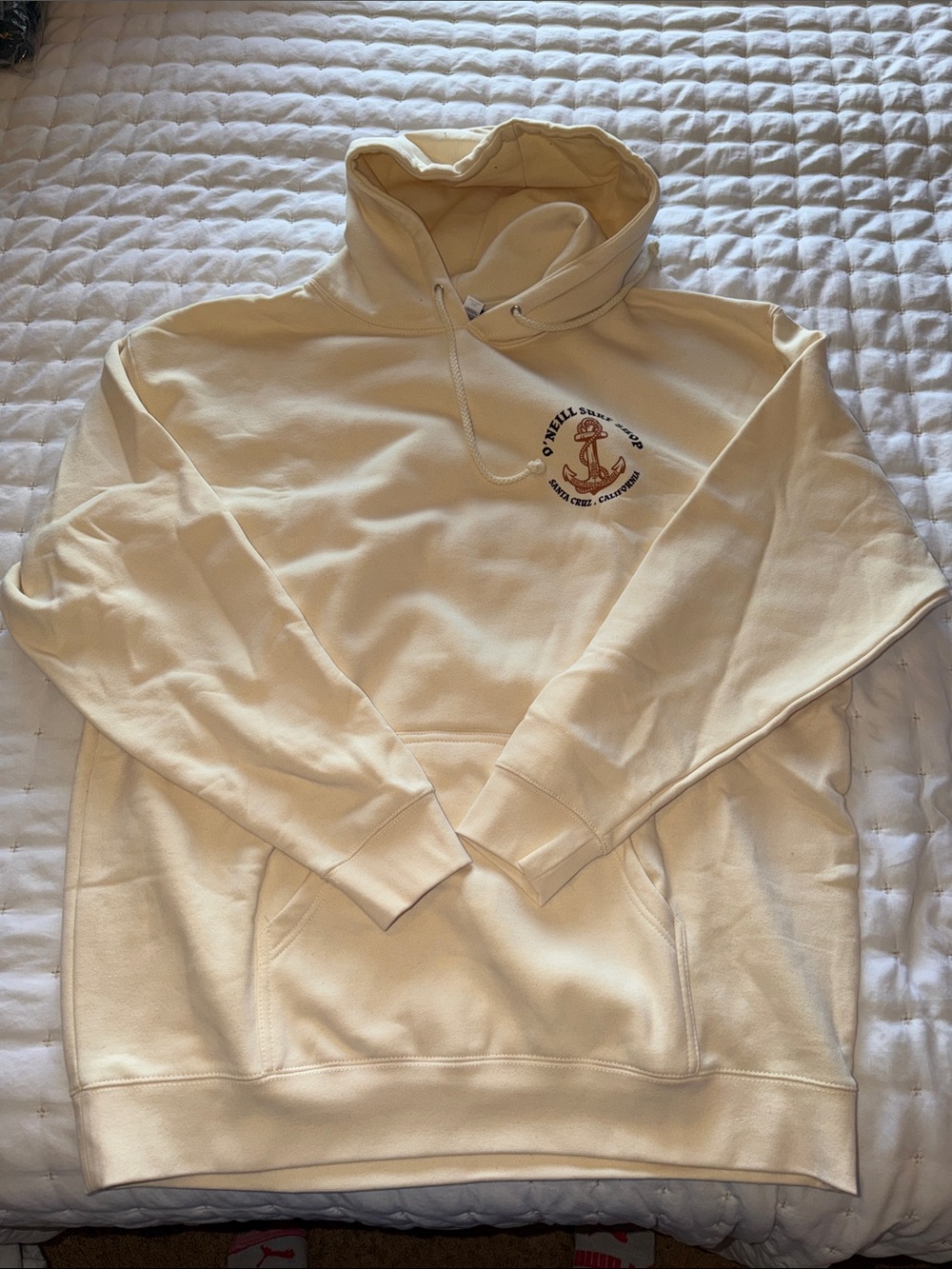 O'Neill Cream Pullover Hoodie with Anchor Crest